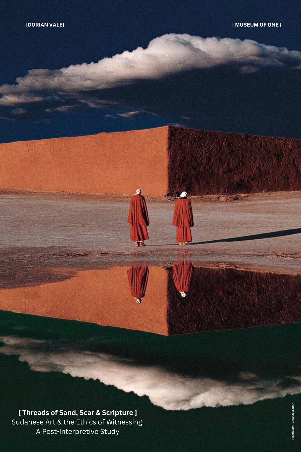 Existing English cover of Threads of Sand, Scar and Scripture by Dorian Vale. Cover photograph: Juan Carlos Beltrán.